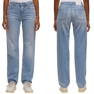 Closed Briston Relaxed Straight Leg Jeans in Mid Blue size 24 NWT NEW
